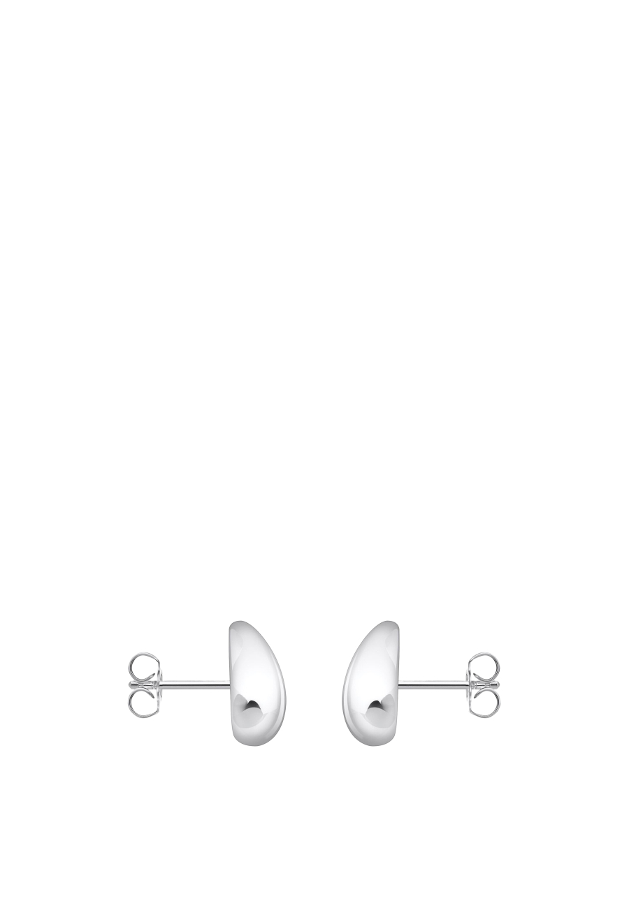 Earrings Organic Drop-Shaped Silver Small