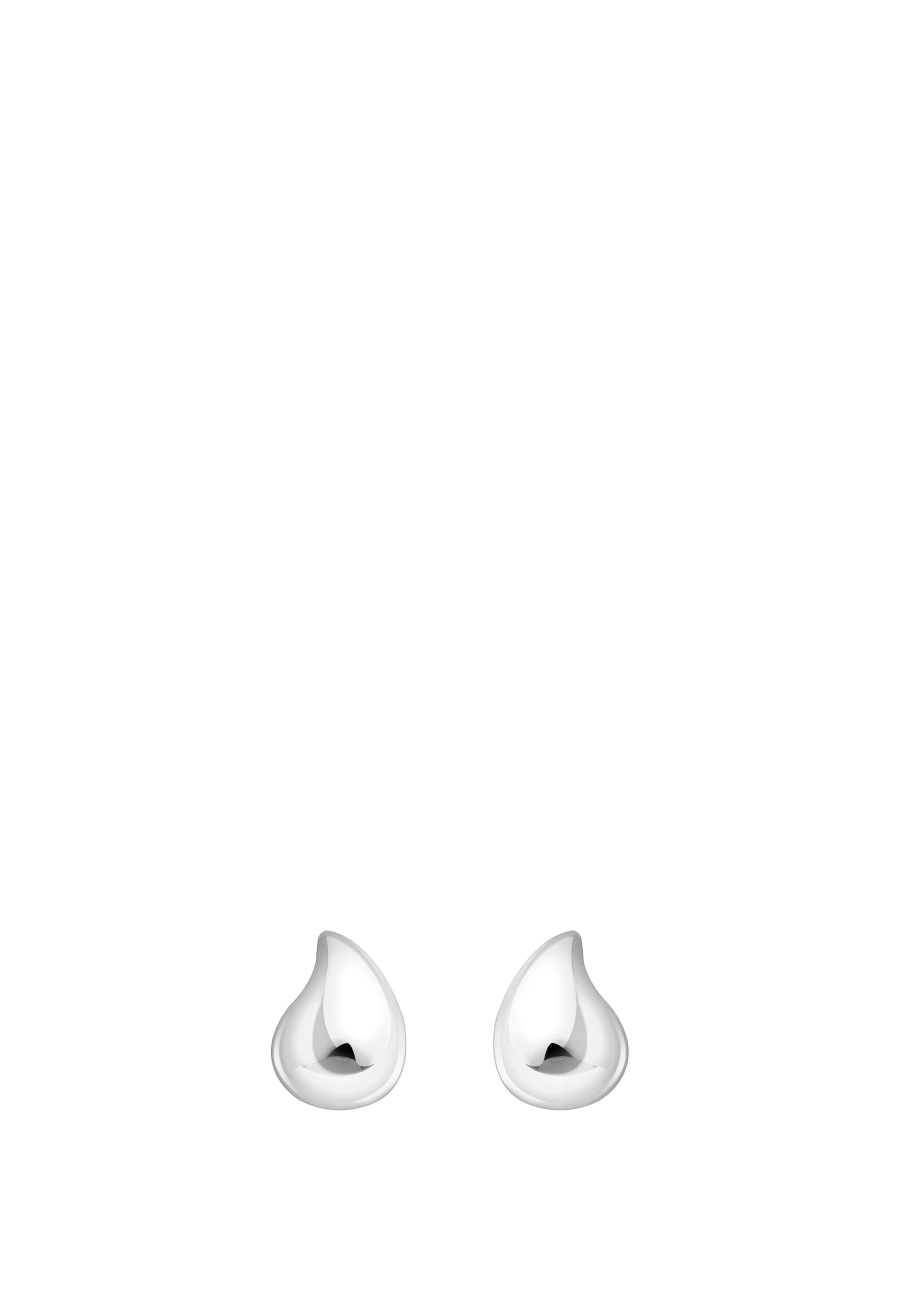 Earrings Organic Drop-Shaped Silver Small