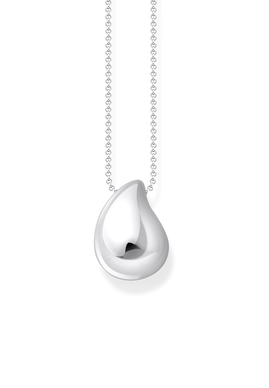 Collier bio en forme de goutte d'eau en argent