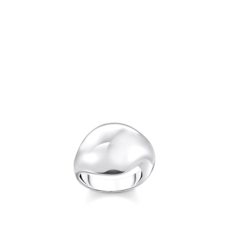 Ring Organic Drop-Shaped Silver