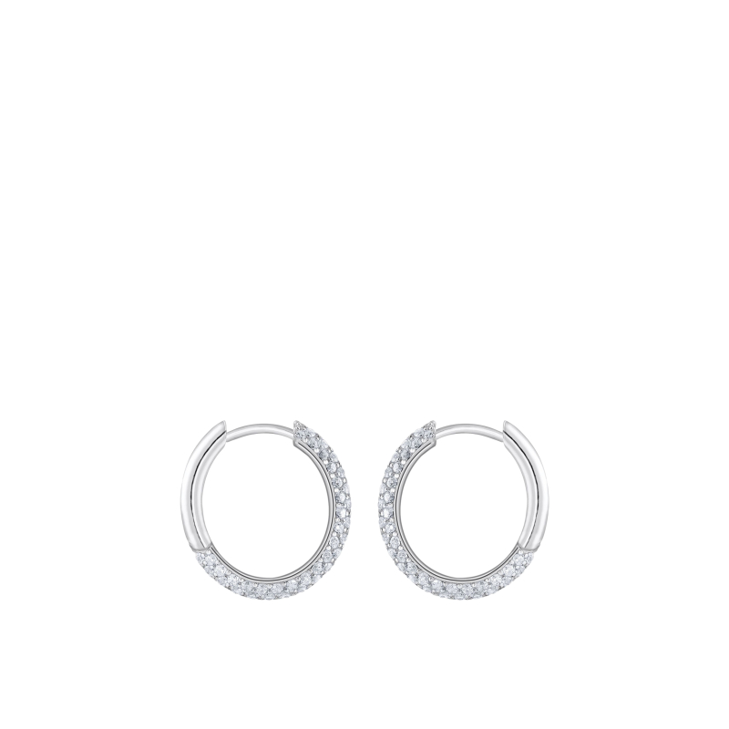 Hoop Earrings White Zirconia Small