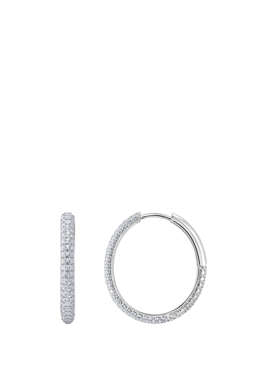 Pendientes aro circonita blanca Big Thin