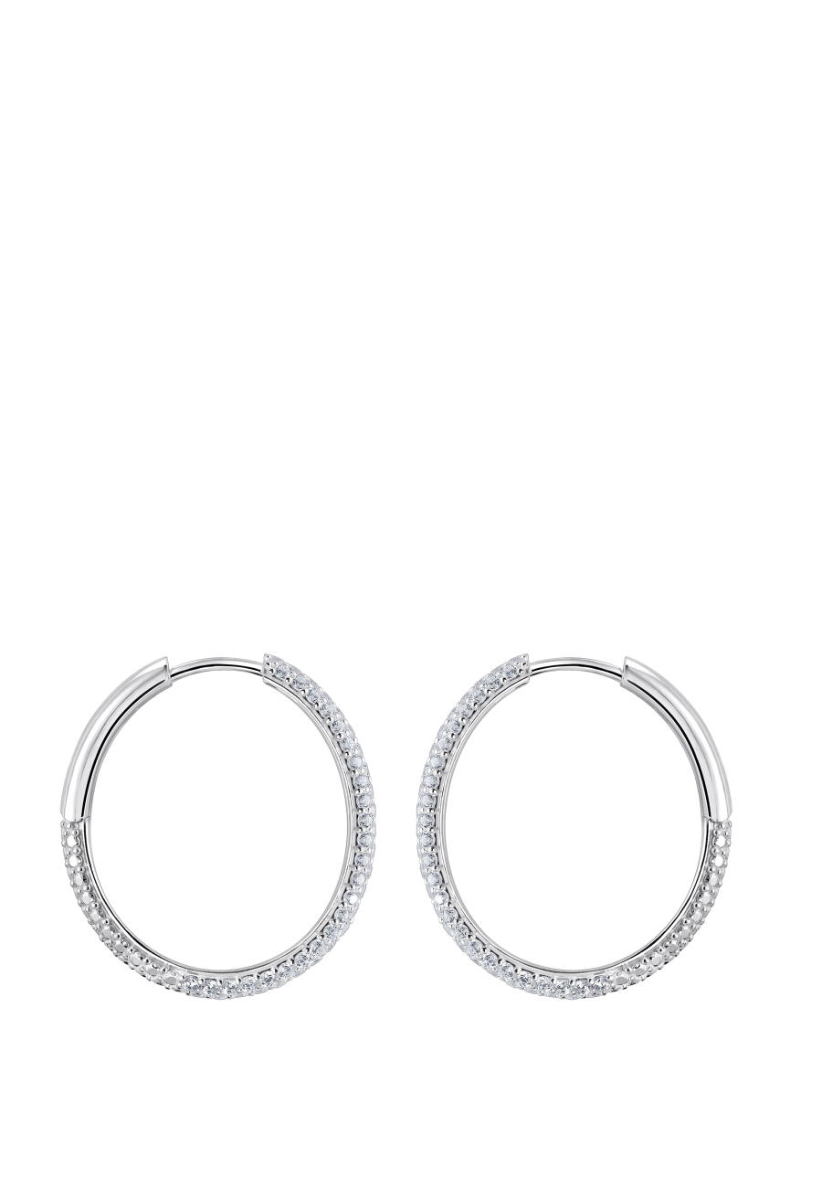 Pendientes aro circonita blanca Big Thin