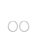 Hoop Earrings White Zirconia Big Thin