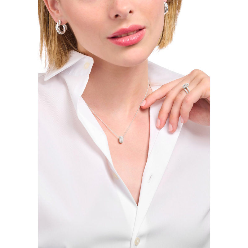 Necklace Ring Pendant White Zirconia