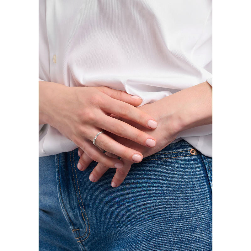 Ring Silber Weißer Zirkoniumdioxid