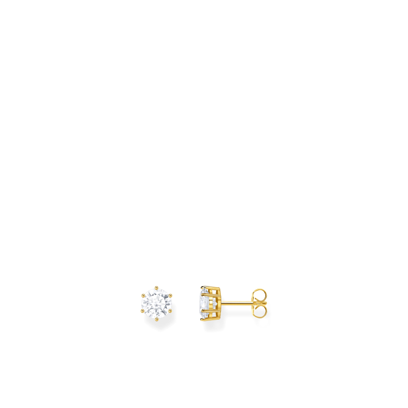 Boucles d'oreilles Zirconia blanc plaqué or
