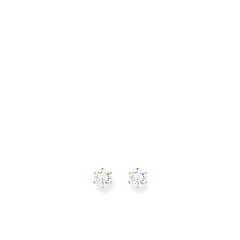 Boucles d'oreilles Zirconia blanc plaqué or