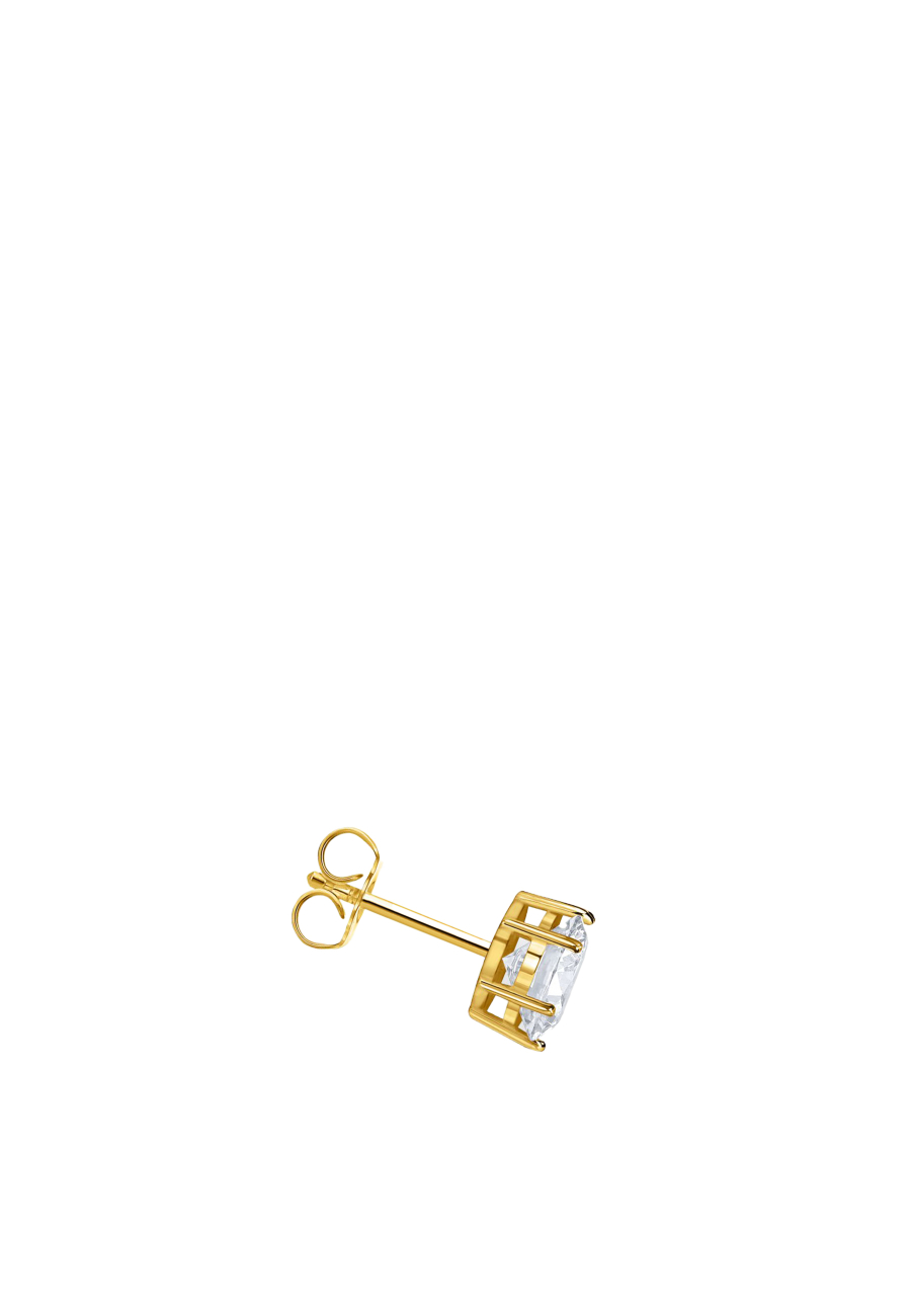 Ear Studs White Zirconia Gold Plated