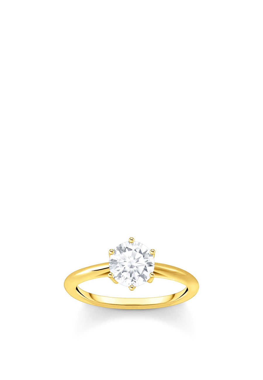 Ring White Zirconia Gold Plated