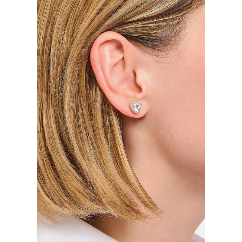 Boucles d'oreilles en forme de coeur Zirconia blanc