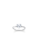 Ring White Heart Shaped Zirconia Silver