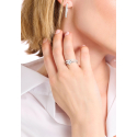 Ring White Heart Shaped Zirconia Silver