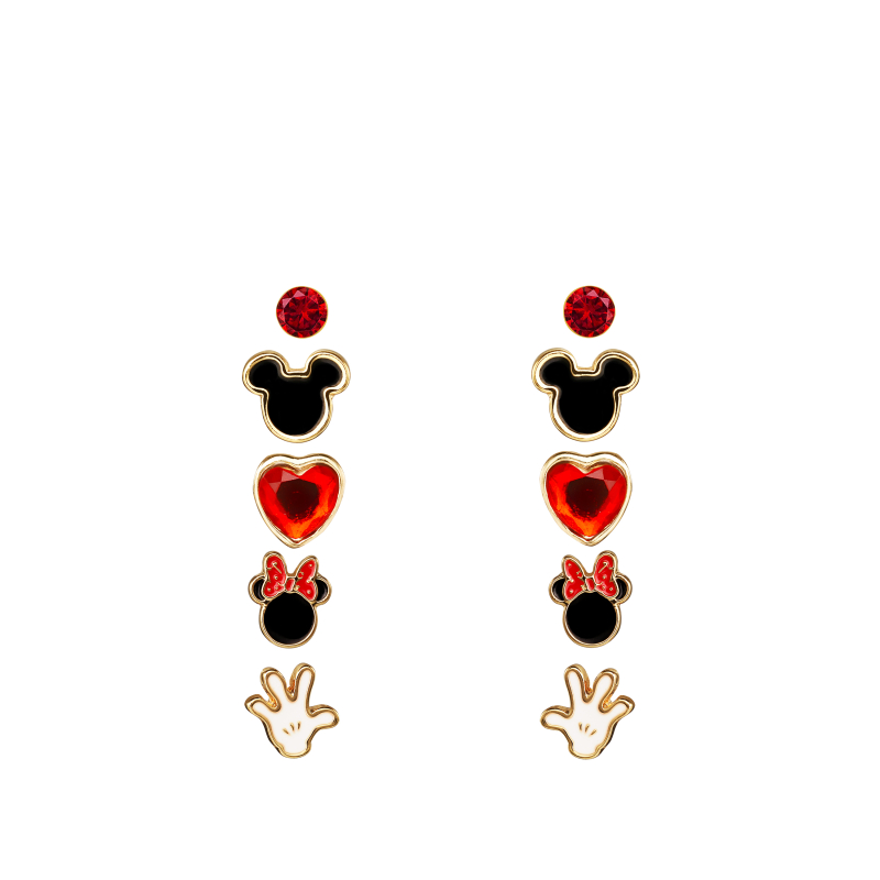 Stud Earrings Disney Mickey & Minnie Mouse Set 5-Pieces