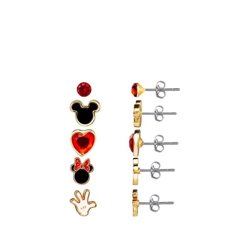 Boucles d'oreilles Disney Mickey & Minnie Mouse Set 5-Pièces