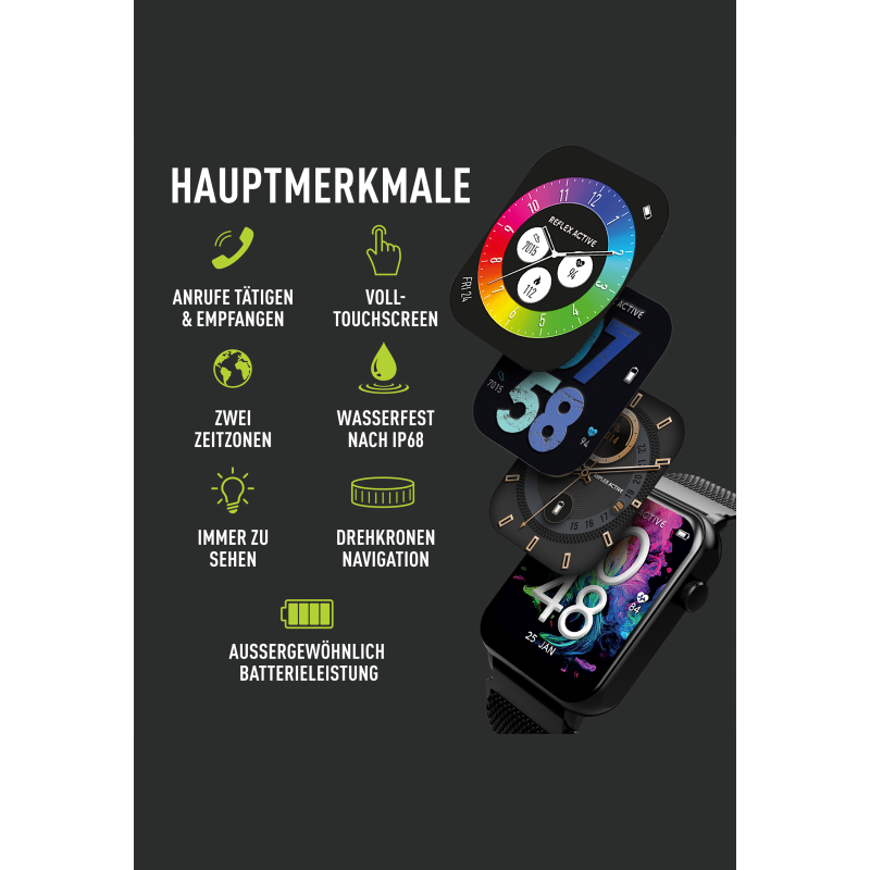 Reflex Active Smart Watch Series 30 Mesh Strap