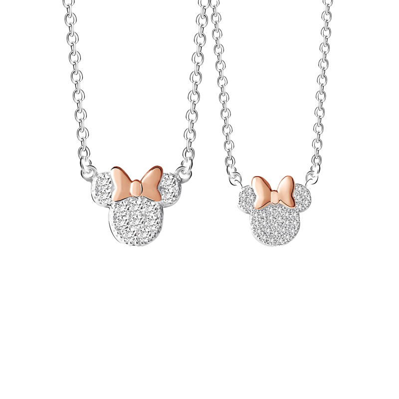 Halskette Set Minnie Mouse Zweifarbig Mutter & Tochter