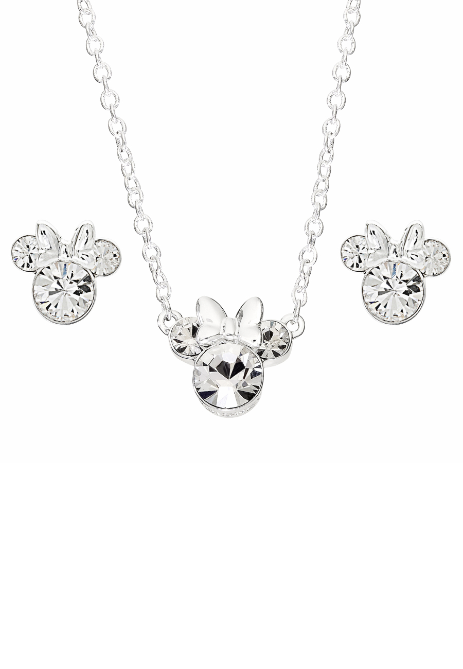 Disney Minnie Mouse Necklace and Stud Earring Set