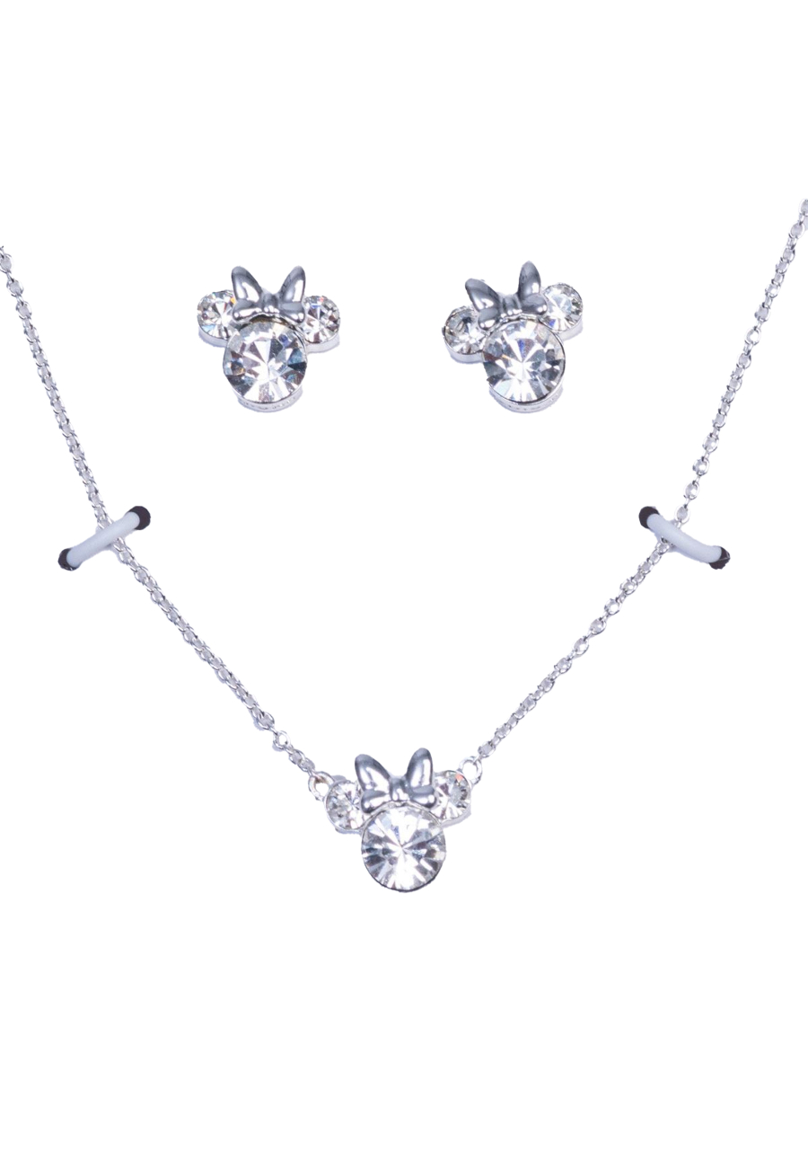 Disney Minnie Mouse Necklace and Stud Earring Set