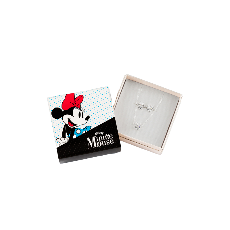 Disney Minnie Mouse Necklace and Stud Earring Set