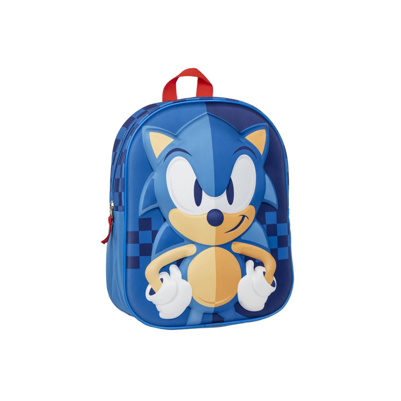 3D Sonic the Hedgehog Backpack - Stylischer und robuster Kinder-Schulranzen für Sonic-Fans!