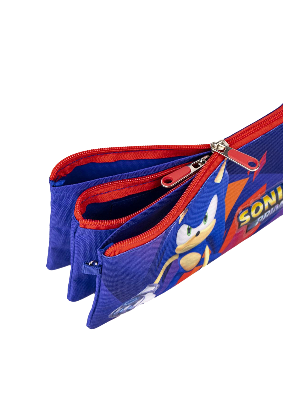 Sonic Prime Pencil Case - Stabiler Schreibwaren-Organizer mit mehreren Fächern für Kinder und Fans