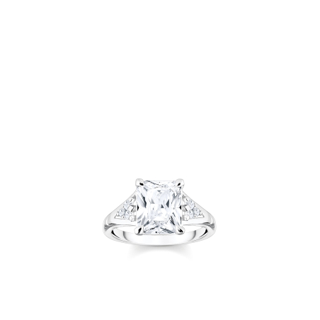 Ring White Stones Silver