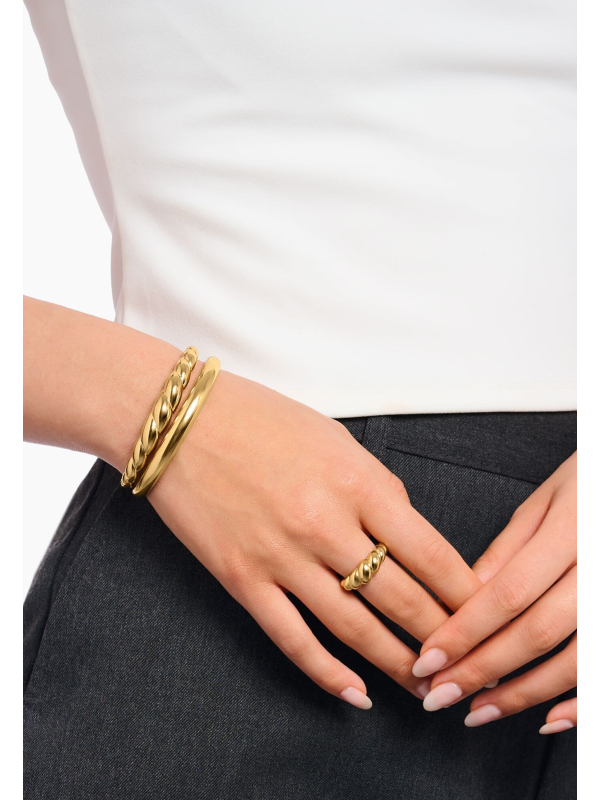 Bracelet Plaqué Or En Forme Organique