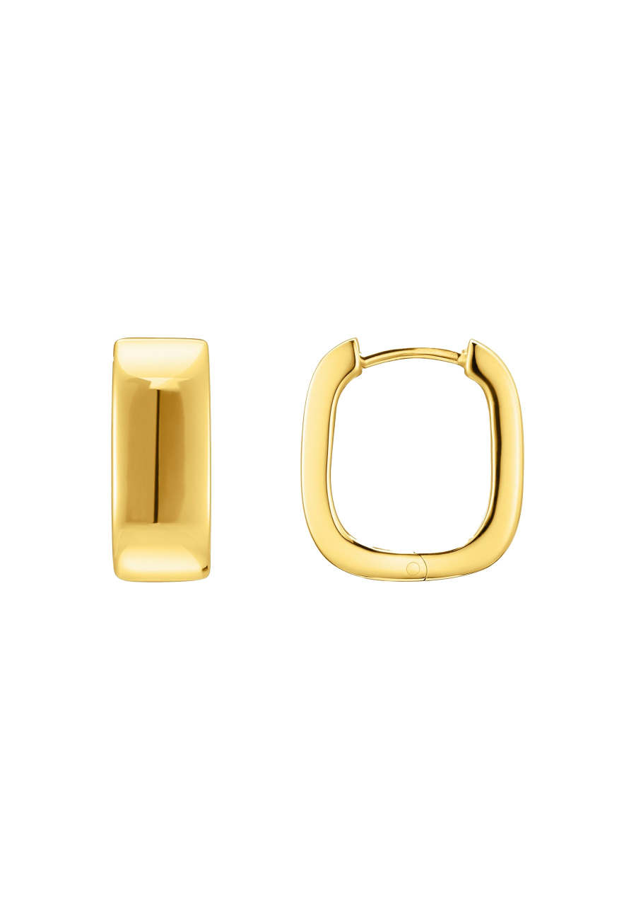 Gold Plated Hoop Earrings In Angular Shape