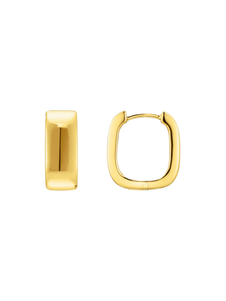Gold Plated Hoop Earrings In Angular Shape