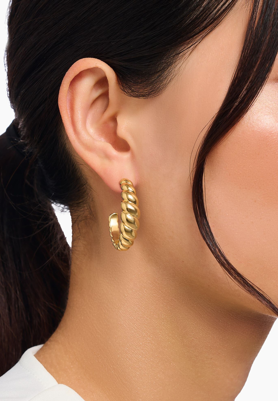 Gold Plated Organic Forms Hoops