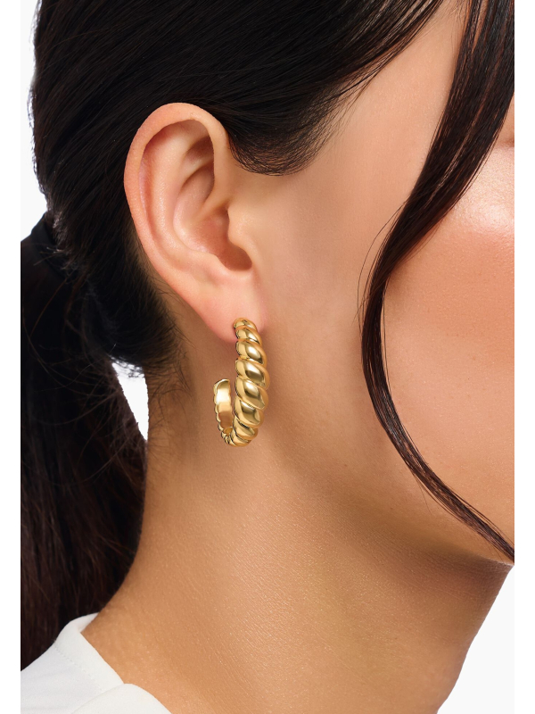 Gold Plated Organic Forms Hoops