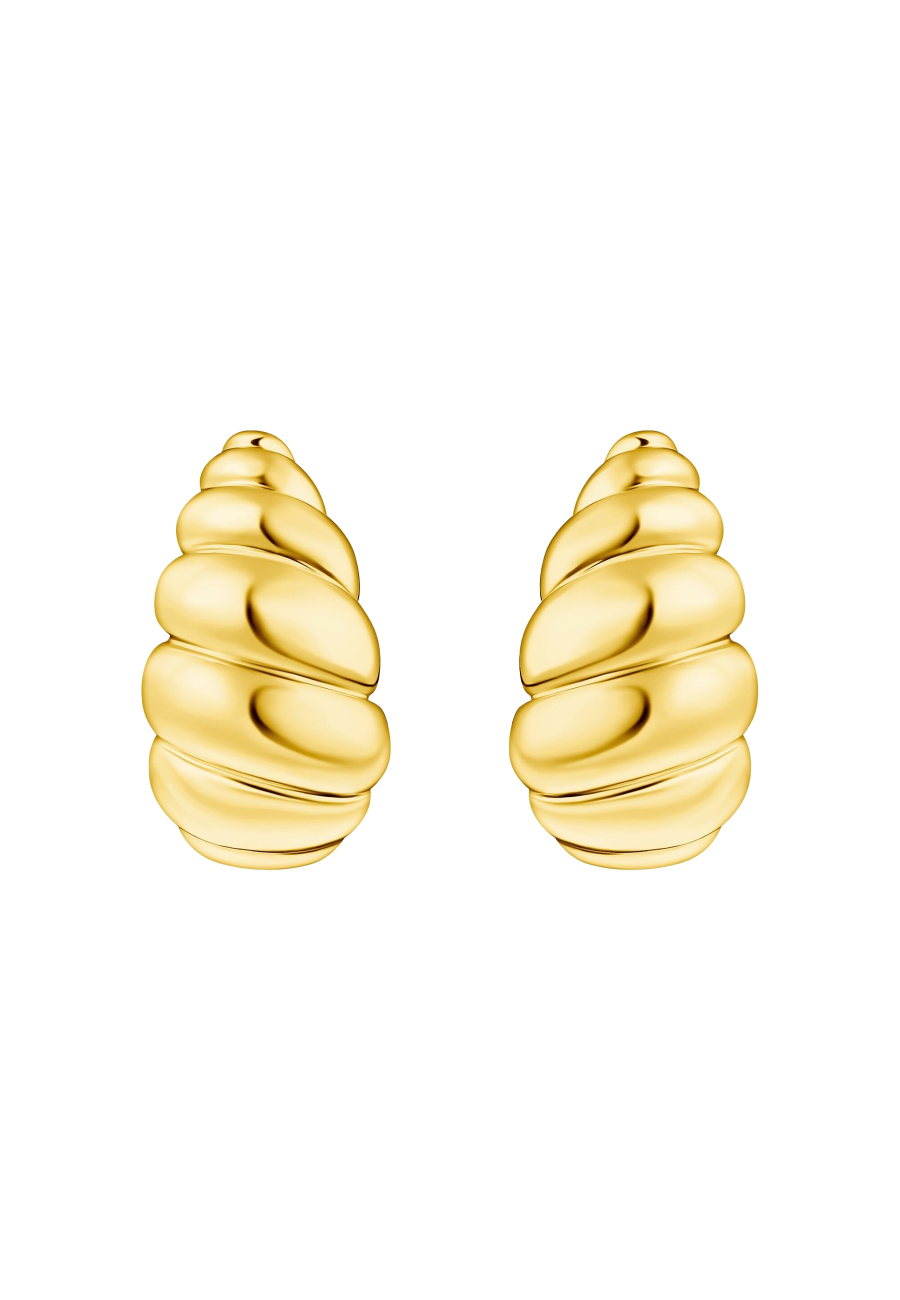 Pendientes De Botón Chapados En Oro Con Forma Orgánica