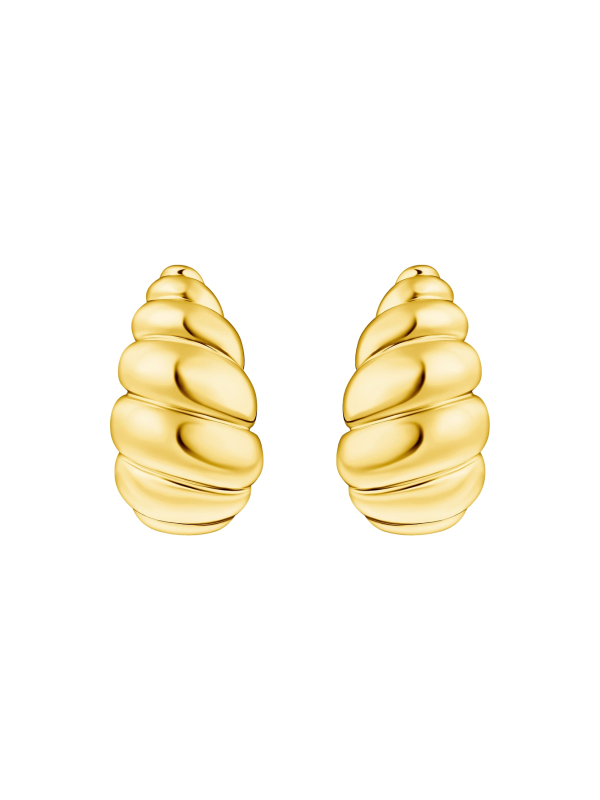 Pendientes De Botón Chapados En Oro Con Forma Orgánica