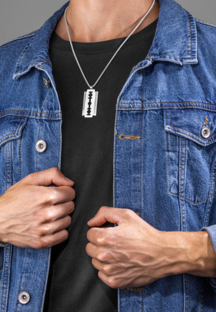 Collier Razorblade De Police Pour Hommes