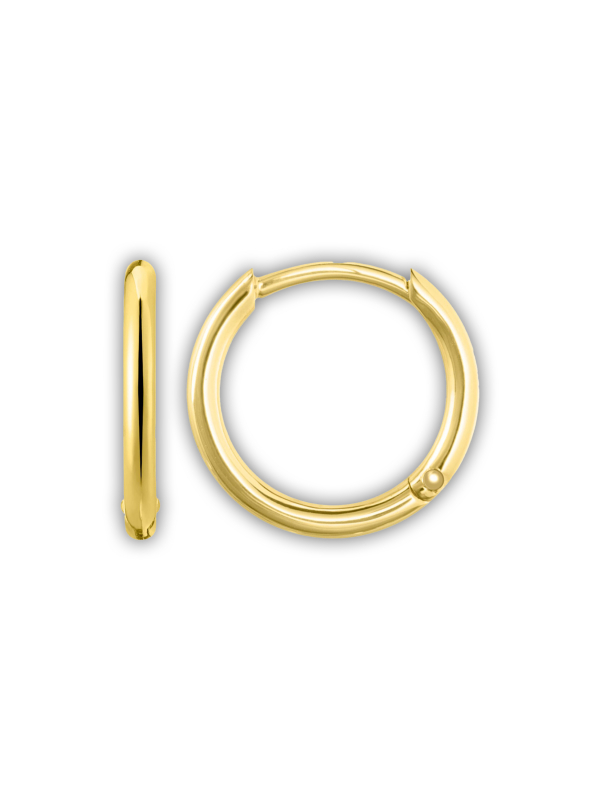 Gold-Plated Classic Hoop Earrings In Wider Shape