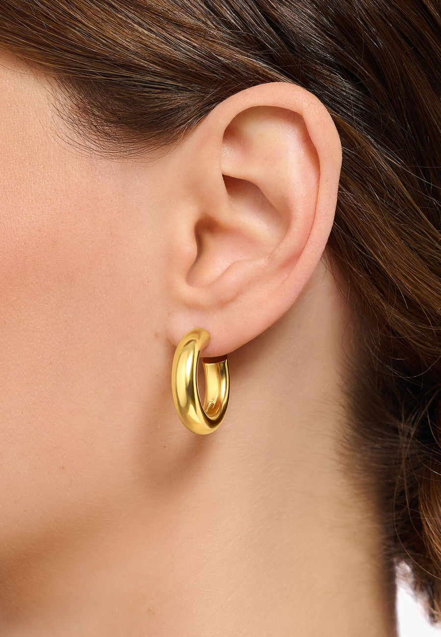 Gold-Plated Small Chunky Hoop Earrings