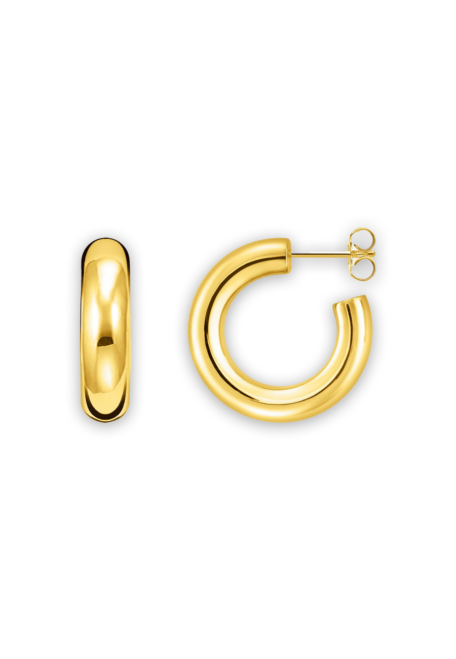 Petites Boucles d’Oreilles Créoles Épaisses Dorées