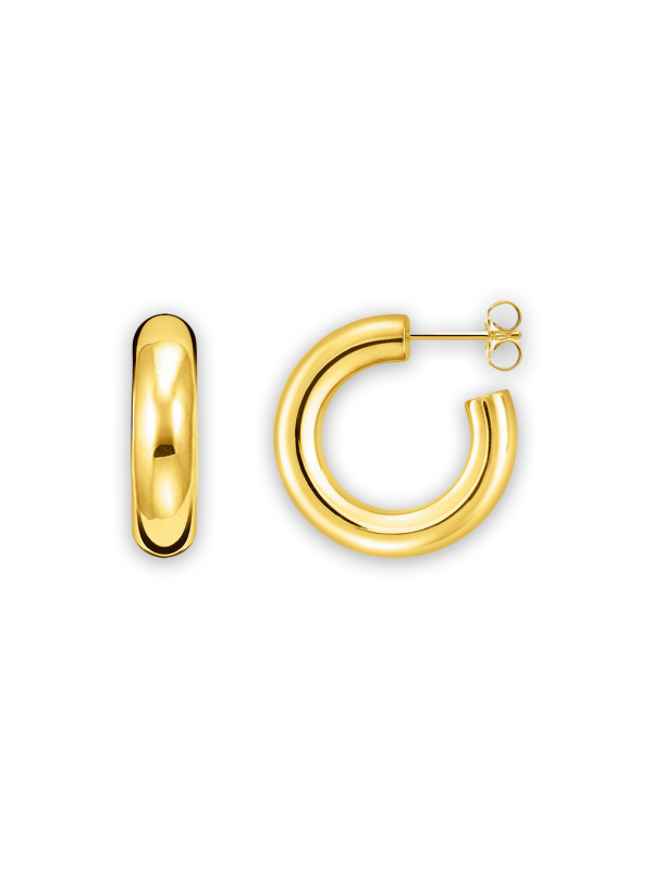 Gold-Plated Small Chunky Hoop Earrings