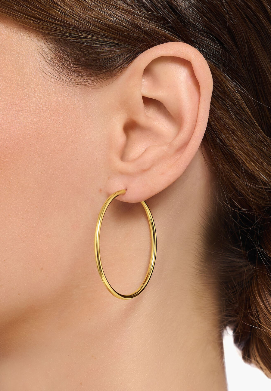 Boucles d’Oreilles Créoles Moyennes Plaquées Or