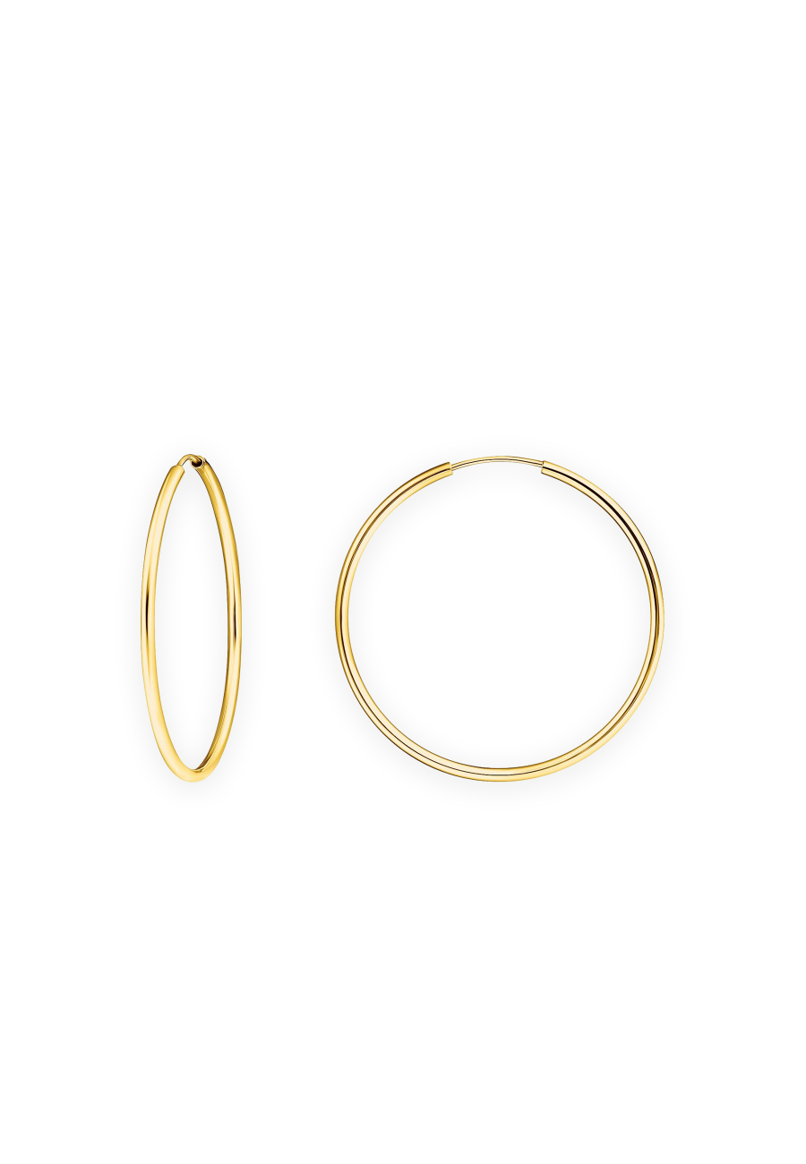 Gold-Plated Medium Hoop Earrings