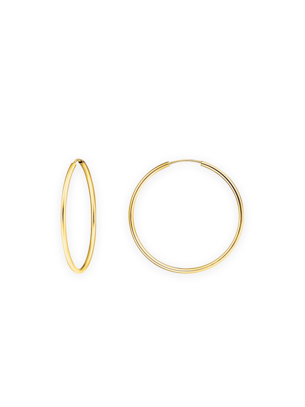 Gold-Plated Medium Hoop Earrings