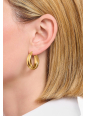 Big Gold-Plated Hoop Earrings Intertwined Design