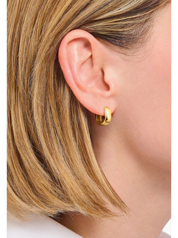 Pendientes de Aro Pequeños Chapados en Oro con Forma Angular