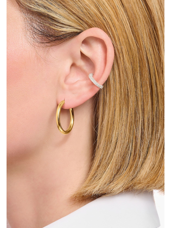 Gold-Plated Classic Hoop Earrings In Wider Shape