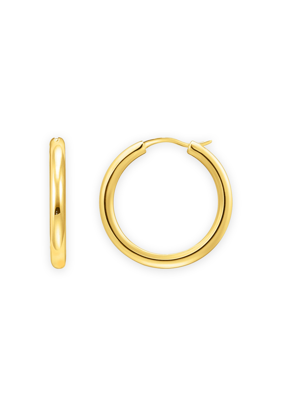 Créoles Classiques Plaquées Or à Forme Plus Large