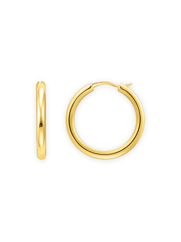 Gold-Plated Classic Hoop Earrings In Wider Shape
