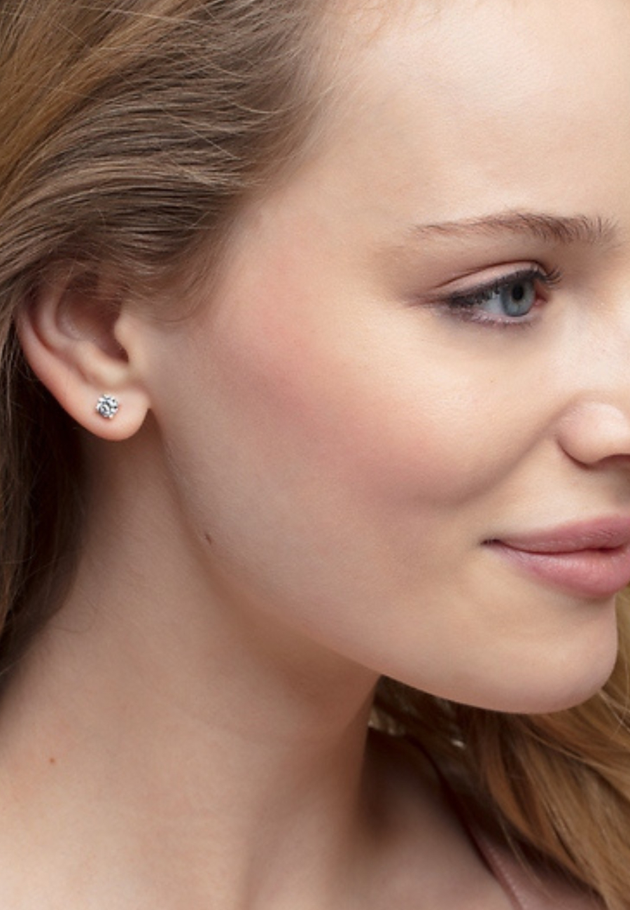 Boucles d'Oreilles Pierre Blanche