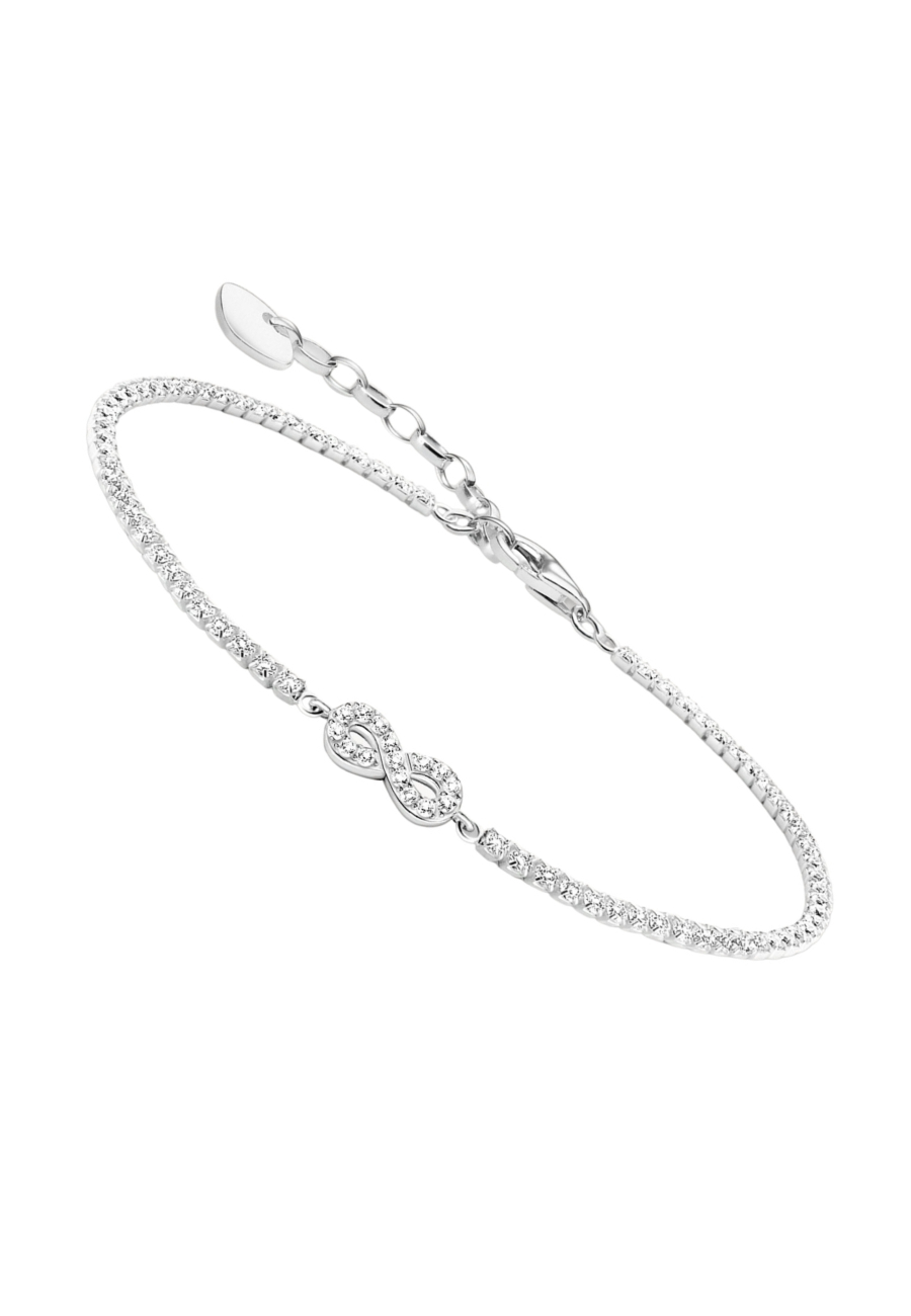 Pulsera Tennis de Plata Infinito con Piedras Blancas