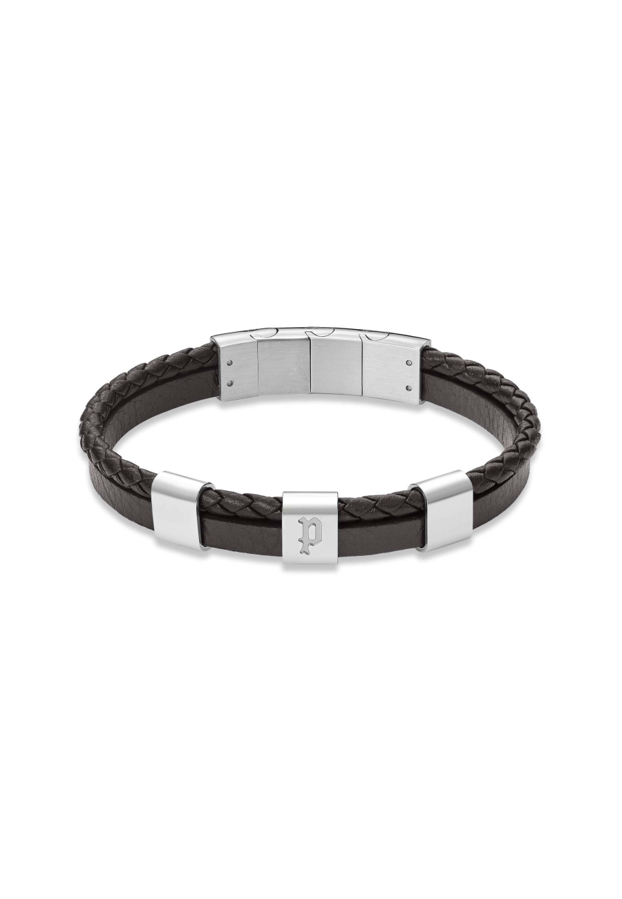 Police - Pulsera Ben de Cuero Marrón